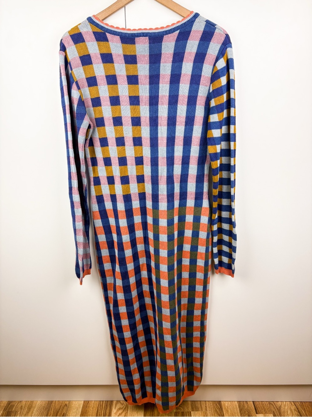 Anthropologie Conditions Apply Endreea Dress Gingham Plaid Sweater Long Sleeve - Picture 7 of 8